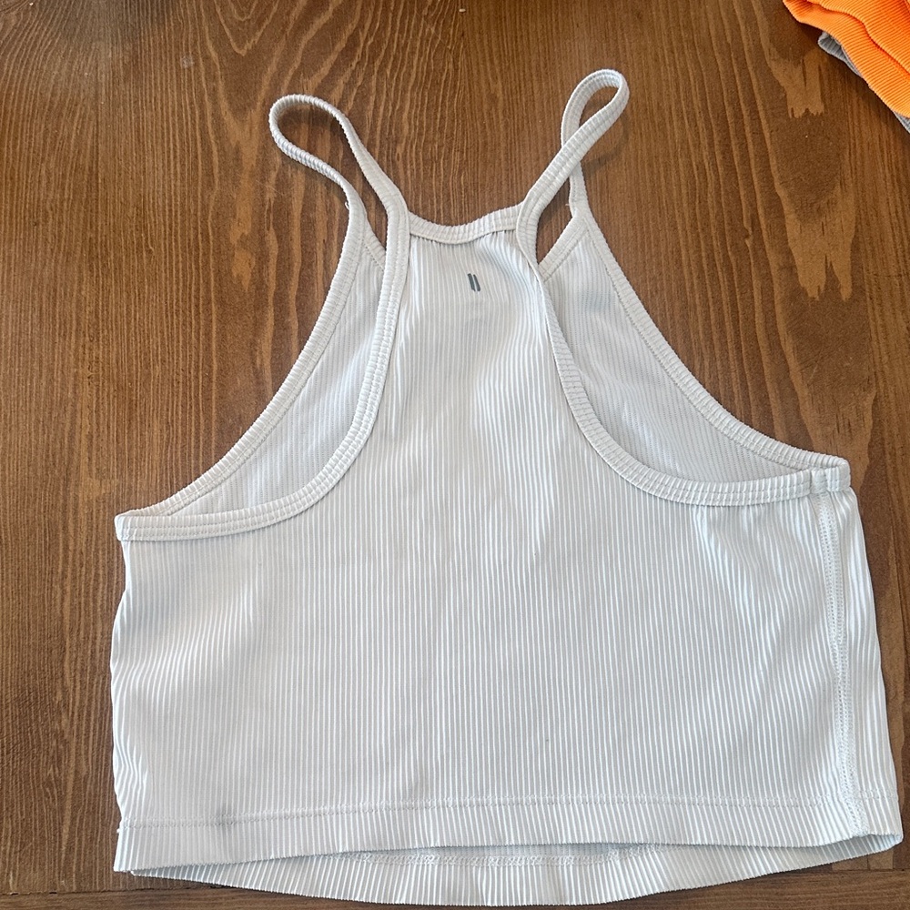 Nobull White Ribbed Women's Tank Top - Picture 2 of 3